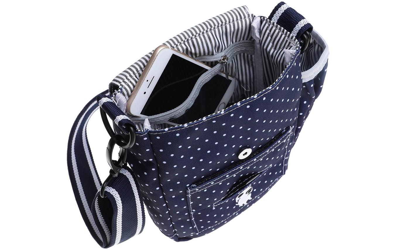 Shoulder Bag Stella Navy / Polka DotsHunde-Walking-Tasche