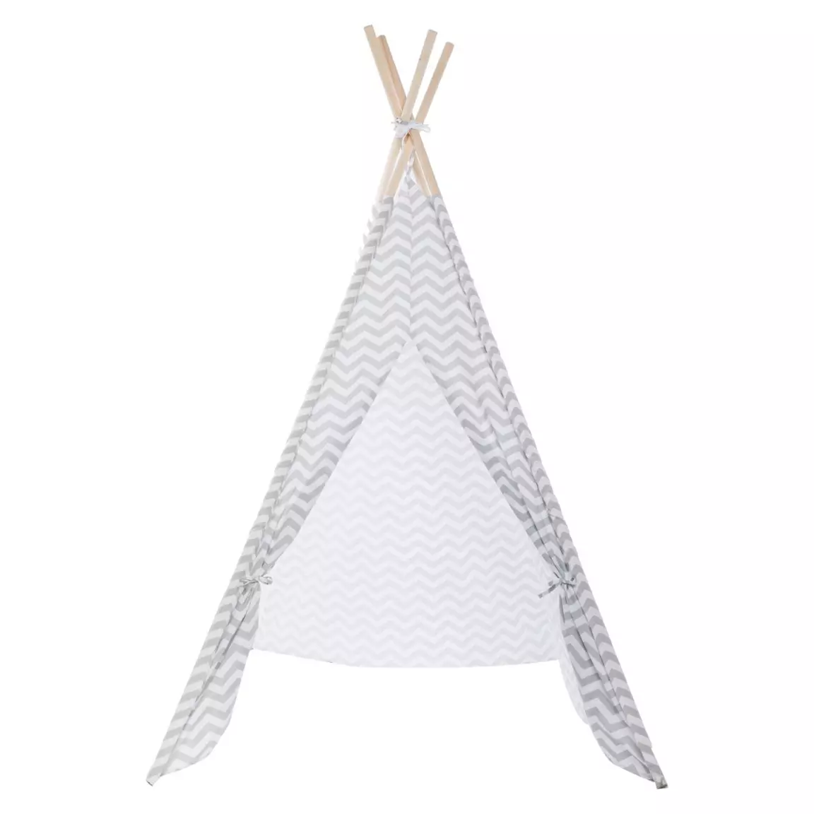 Tipi enfant bois et tissu (H160 cm) Twin Gris