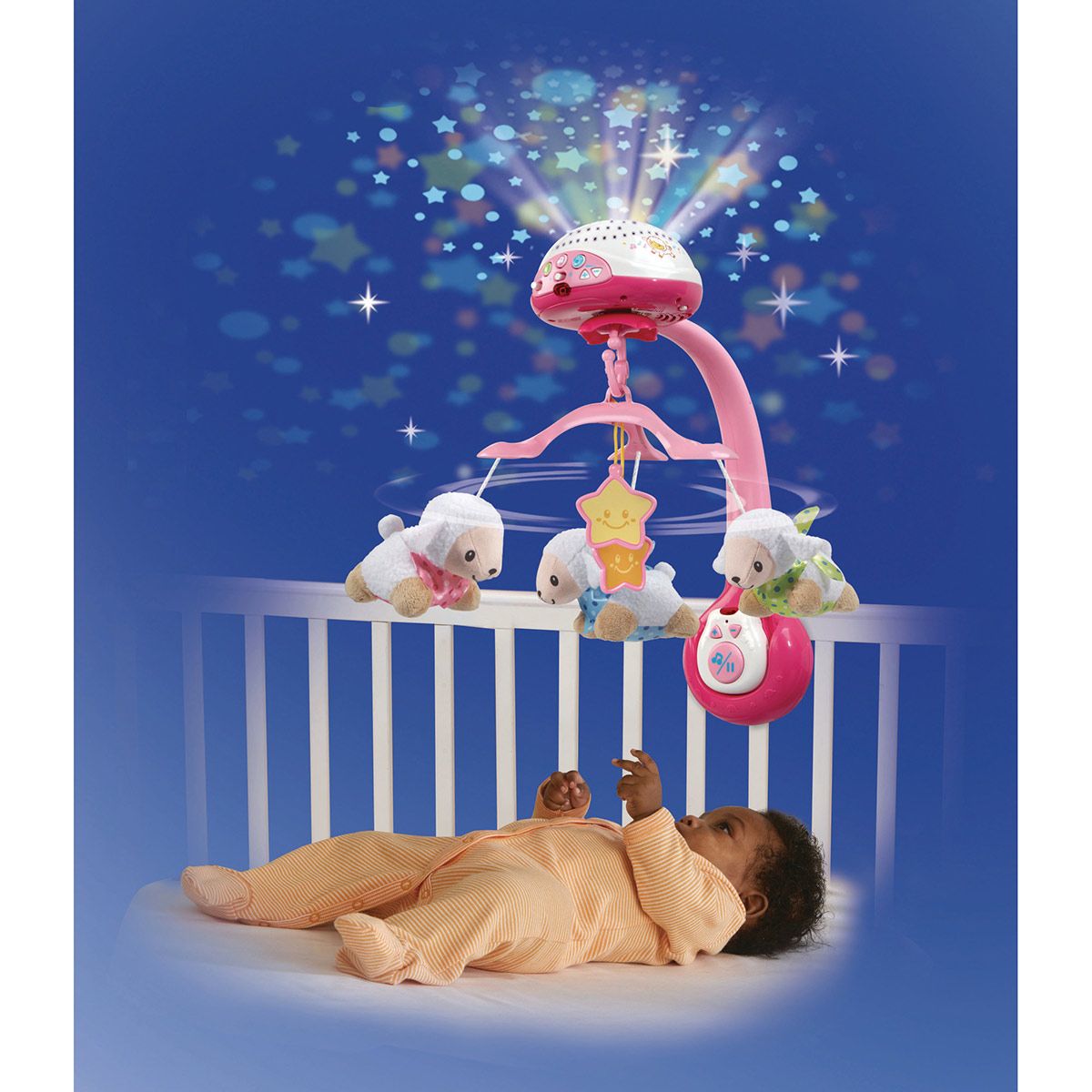 Mobile Lumi compte-moutons rose