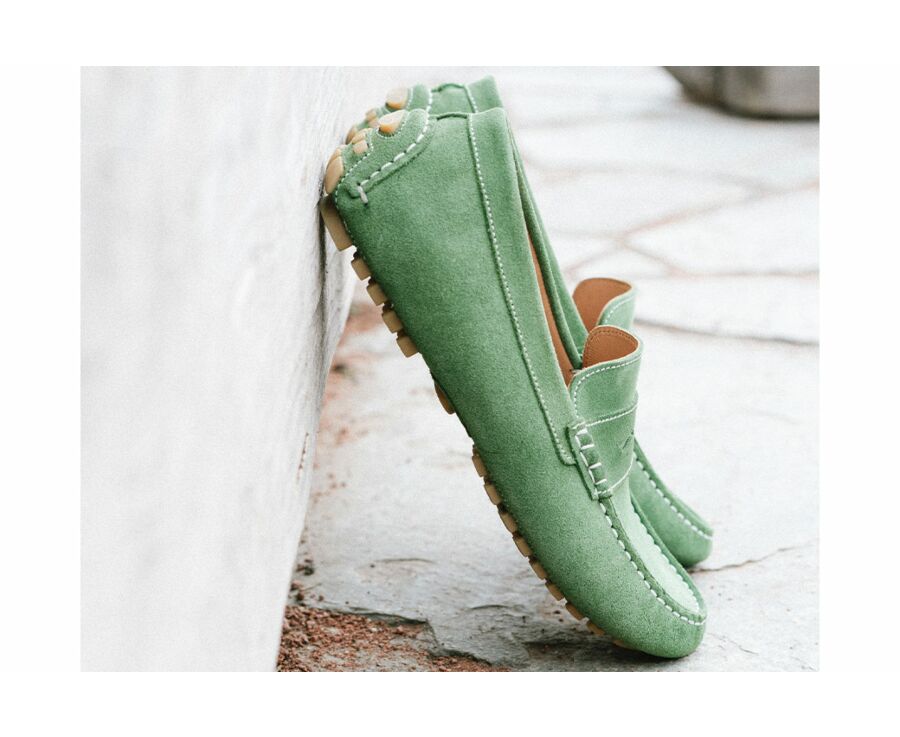 Mocassin été homme Velours Vert - FERGUSON