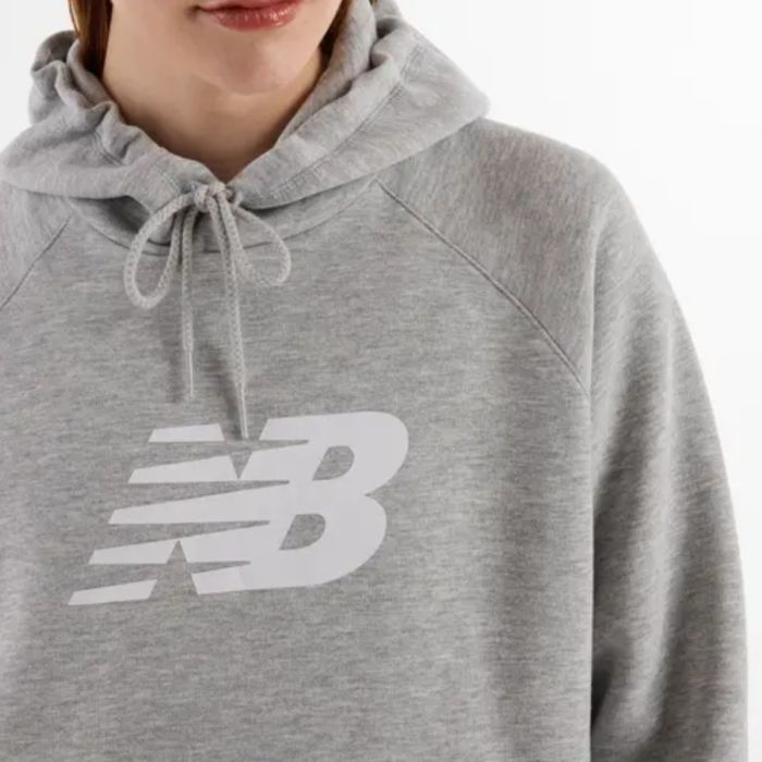 New Balance Dame Trøjer Sport Logo Hoodie Grå
