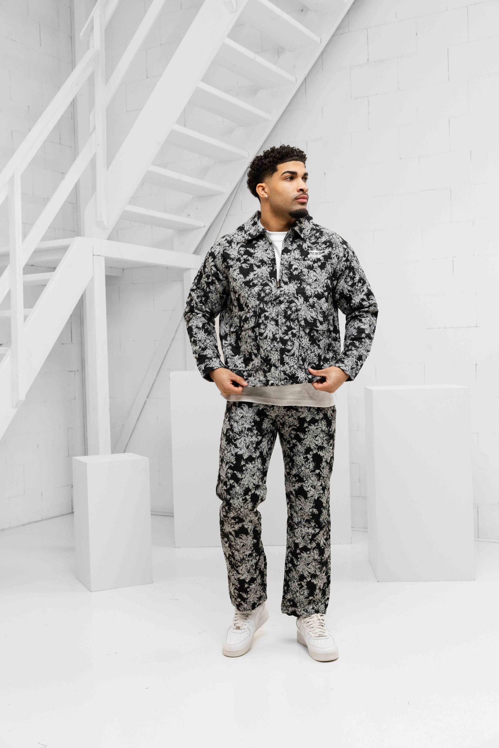 Project X Paris Plant Pattern Set Heren Zwart
