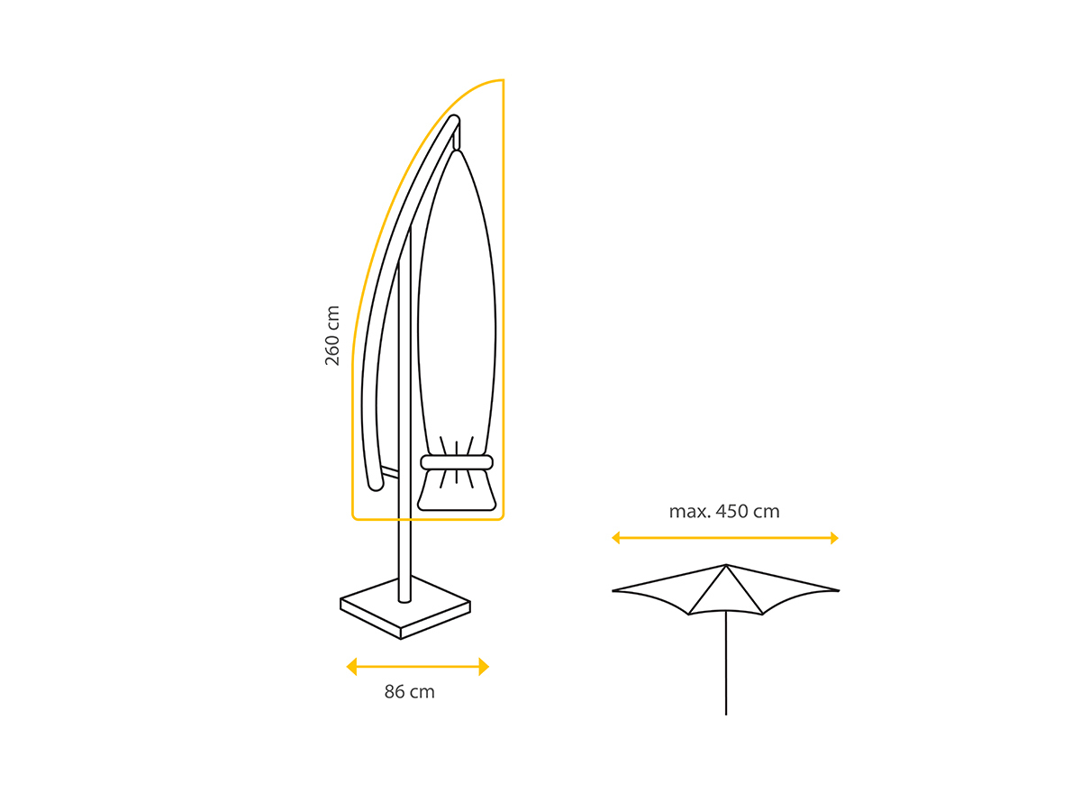 Winza 350 cm zweefparasolhoes
