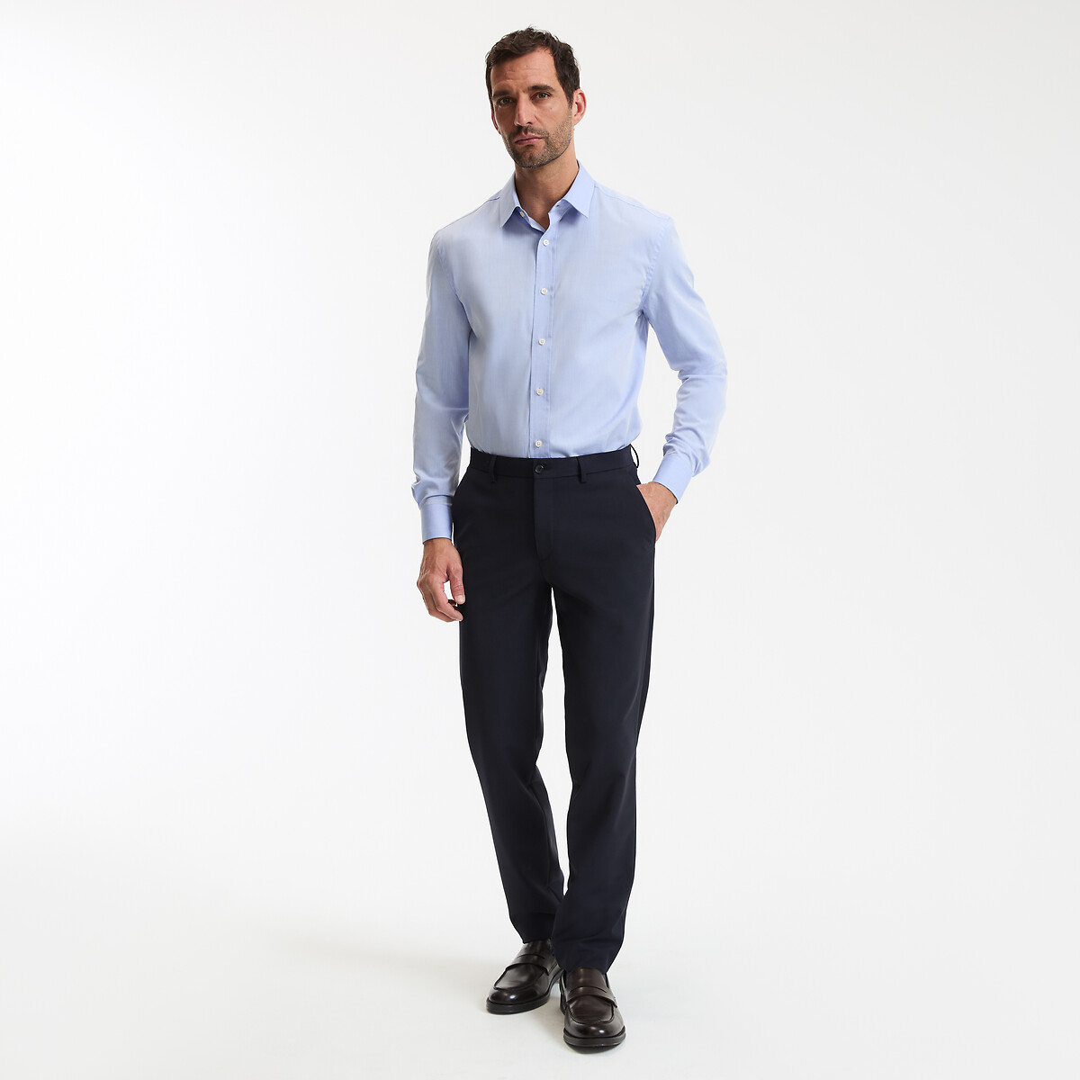 COLEÇÕES LA REDOUTE<br>Camisa justa de algodão