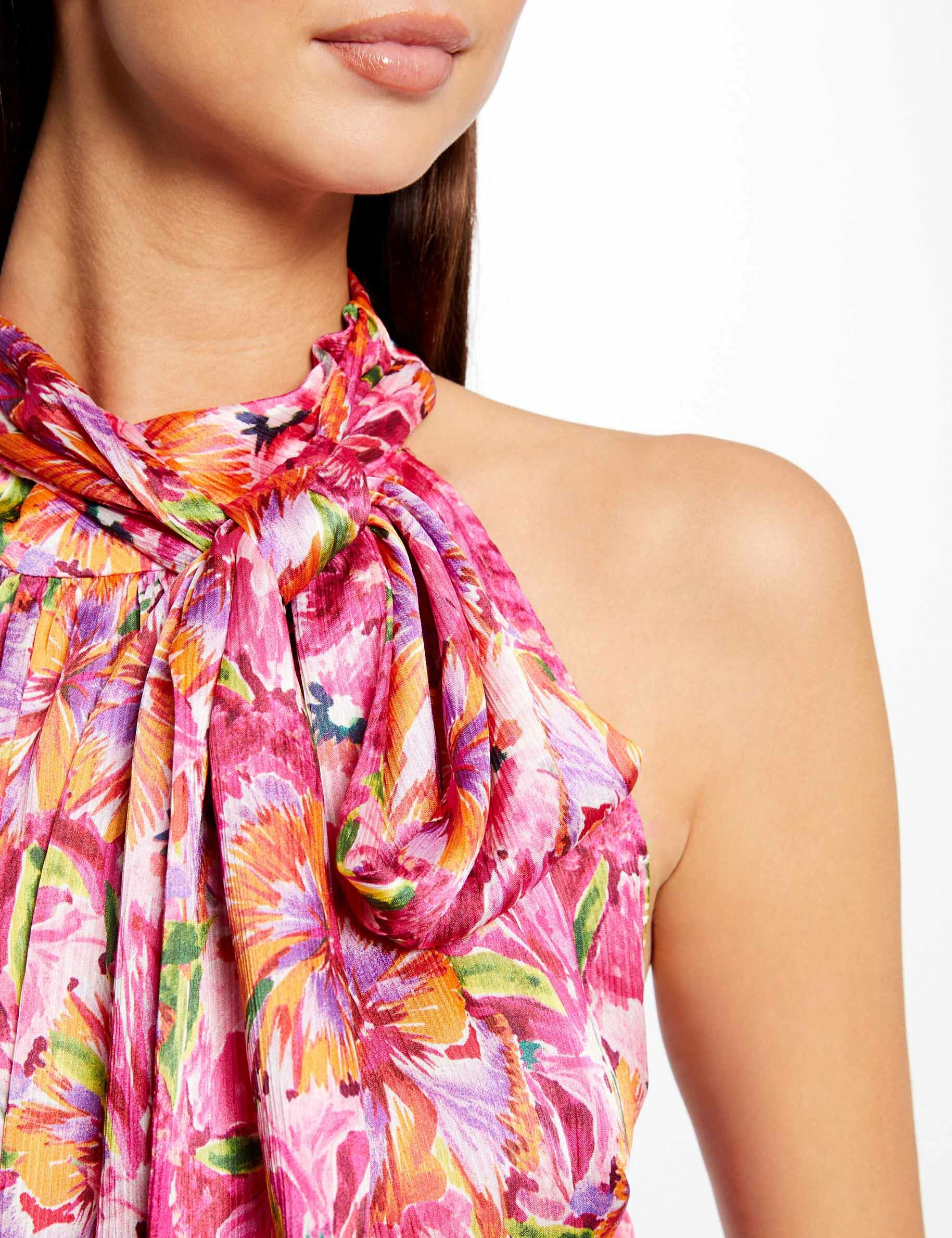 Blouse col lavallière imprimé floral multico femme - multico