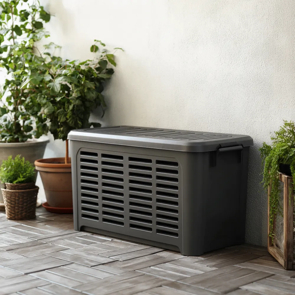 Aufbewahrungsbox Kunststoff 120x45x60 cm – Anthrazit – Wetterfest