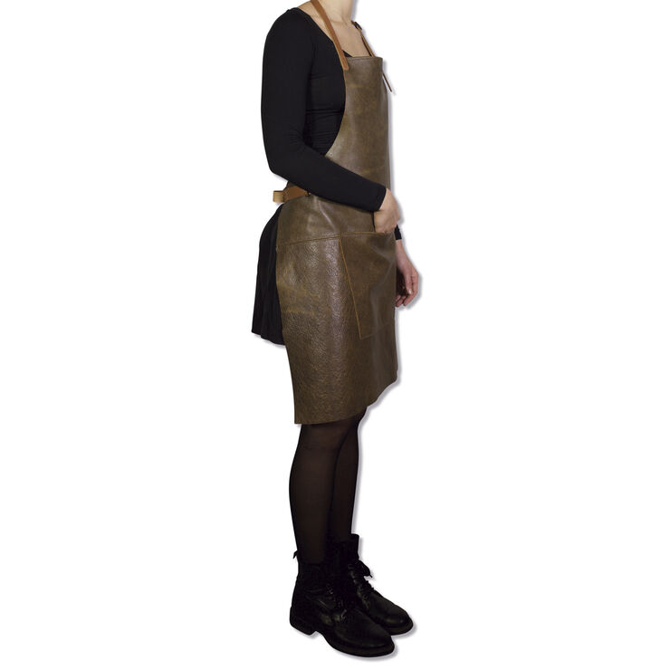 DutchDeluxes Læderforklæde BBQ Style Apron Vintage Brown Brun