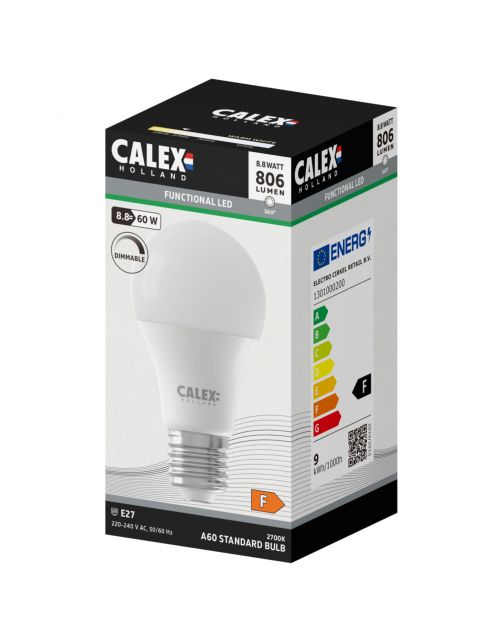 Calex Led Standaard E27 A60 8.8w 806lm 2700k - Lichtbron - 1 26 g Warm Wit 1 stuk