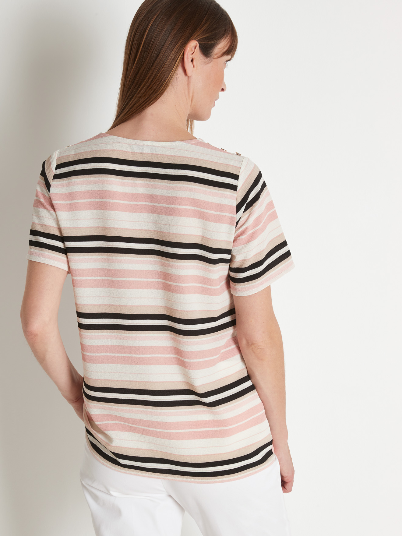 Blouse en crêpe encolure ronde