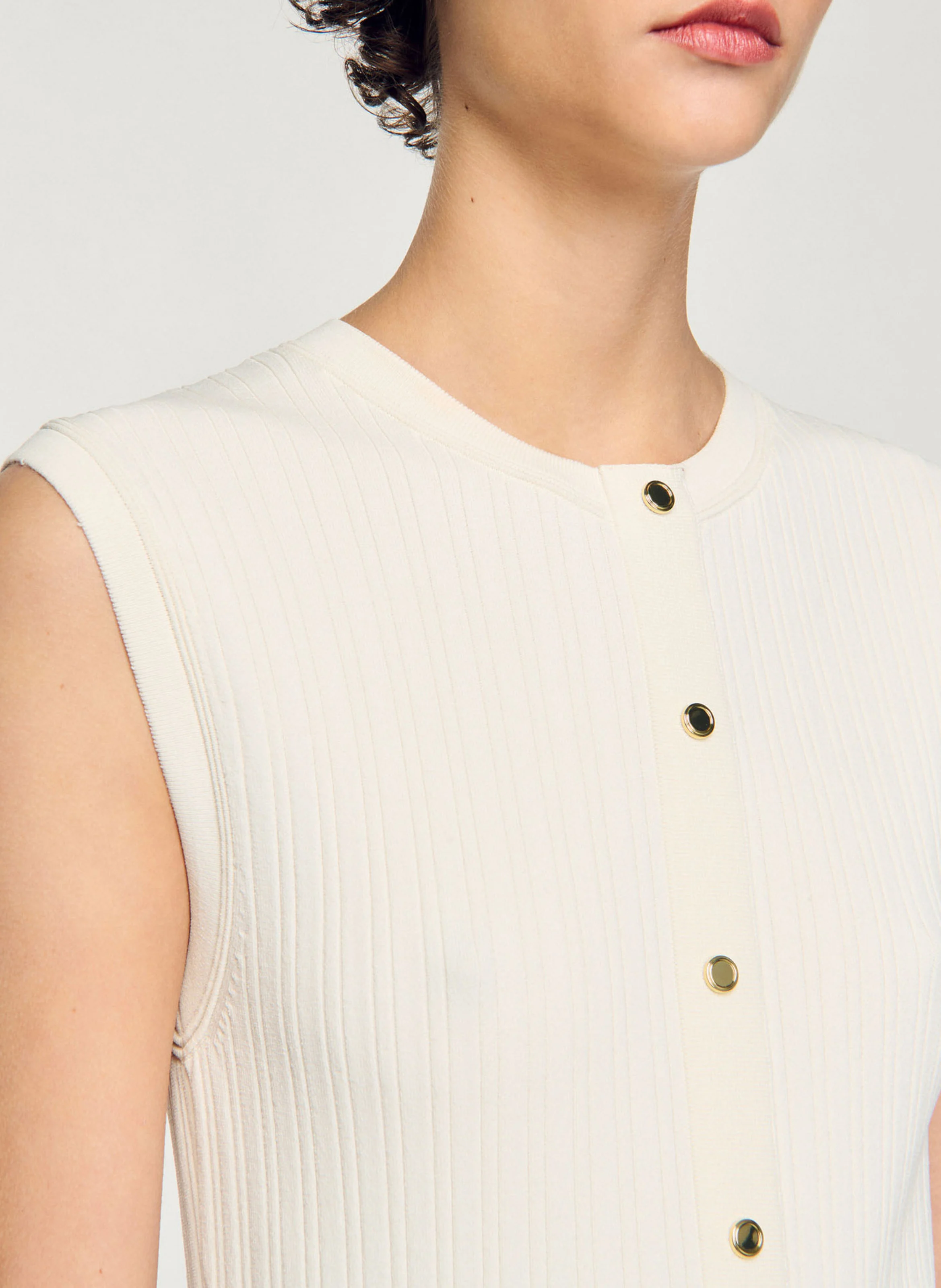 Robe courte en maille côtelée | Blanc