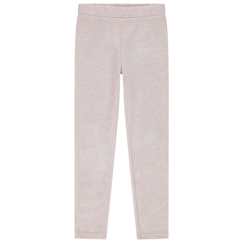 Jegging en milano motif pied-de-poule pour fille - Ecru