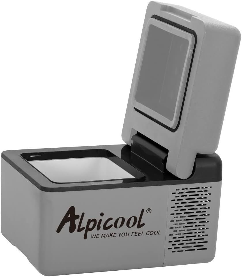 Alpicool C12 12L Cool Box 12 V Mini Fridge Electric Compressor Car Fridge Camping Freezer Box Small Portable for Car, Truck, Boat, RV with USB Connection