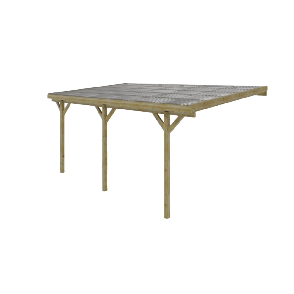Toiture Adossée en Bois avec Toit en Polycarbonate – Abri Terrasse