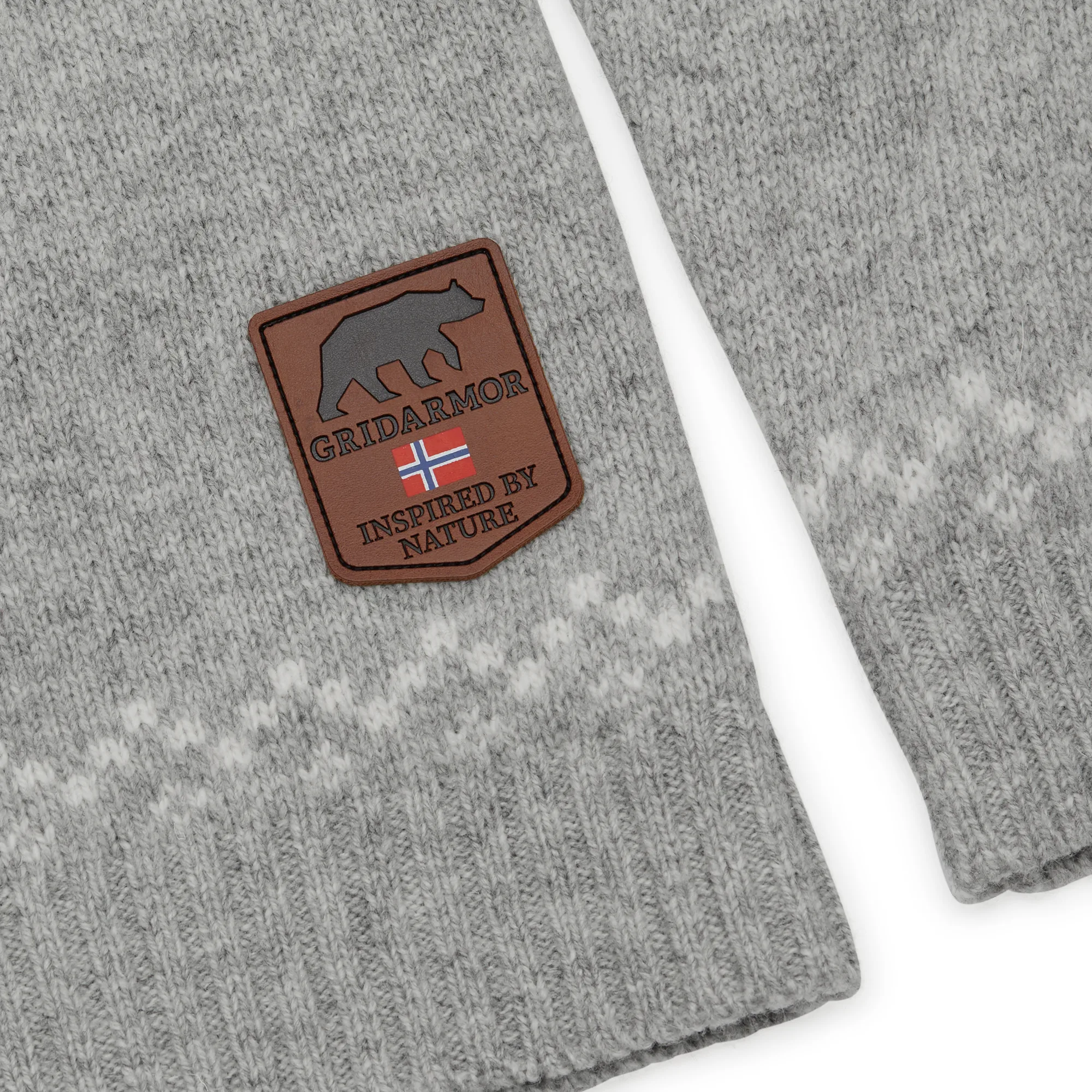 Gridarmor Kids' Snøkrystall Round Neck Ullgenser Light Grey/Dark Grey/White