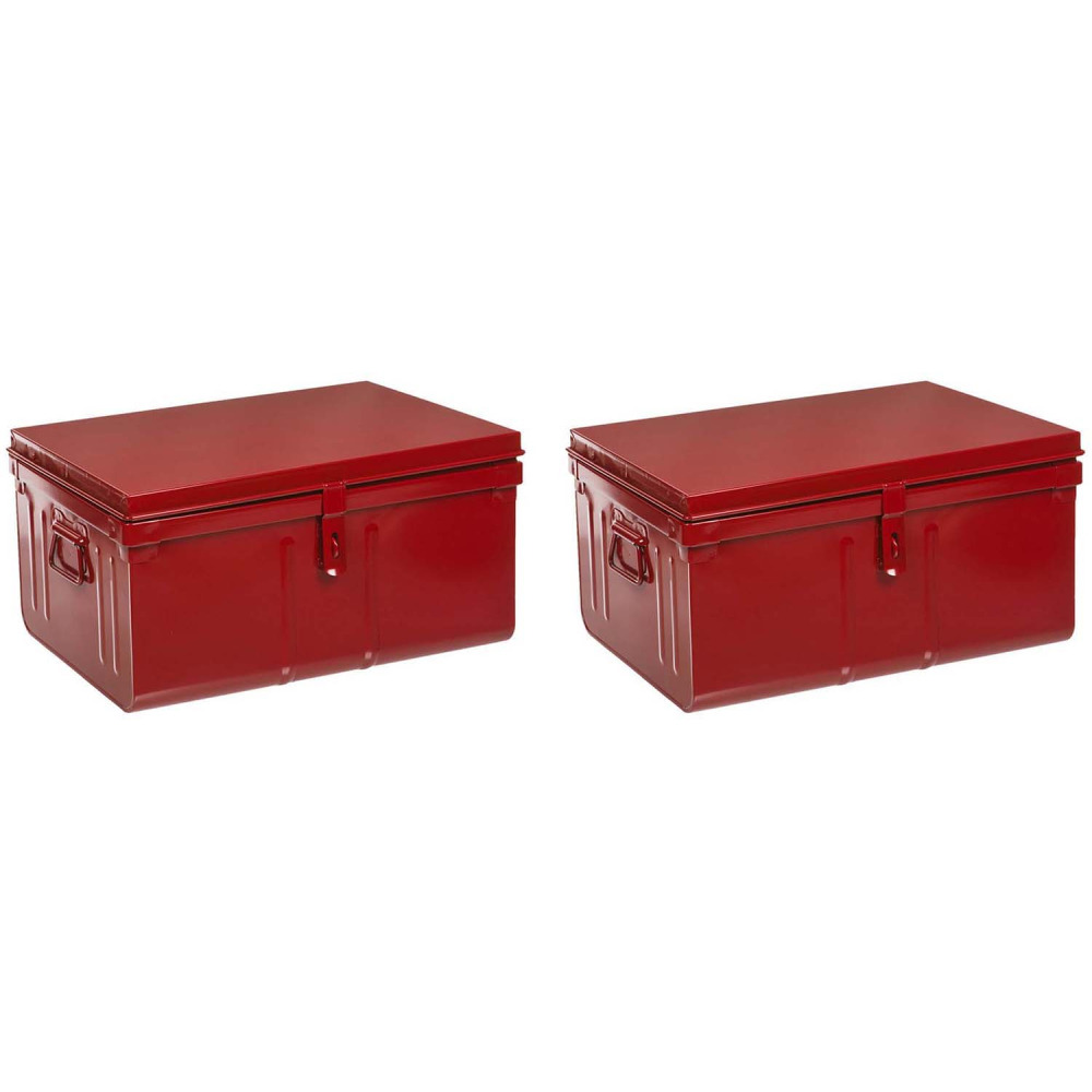 Lot de 2 coffres en métal habitat
