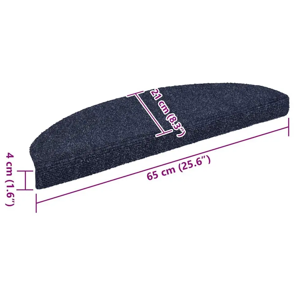 vidaXL - Trapmat - Blauw - Polypropyleen - 65 x 21 x 4 cm - 15 stuks