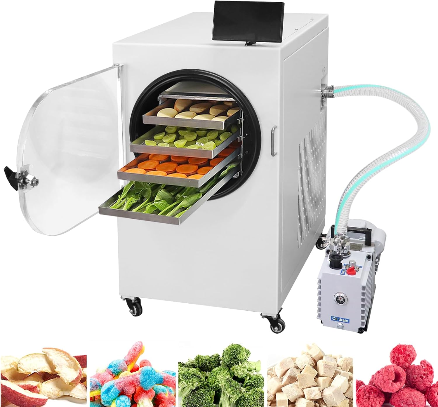 Freeze Dryer Gefriertrockner für zuhause mit 4 Ablagen, 5 kg Kapazität: Dehydrator für Lebensmittel Für Handel & zuhause! Ideal zum Konservieren von Lebensmitteln