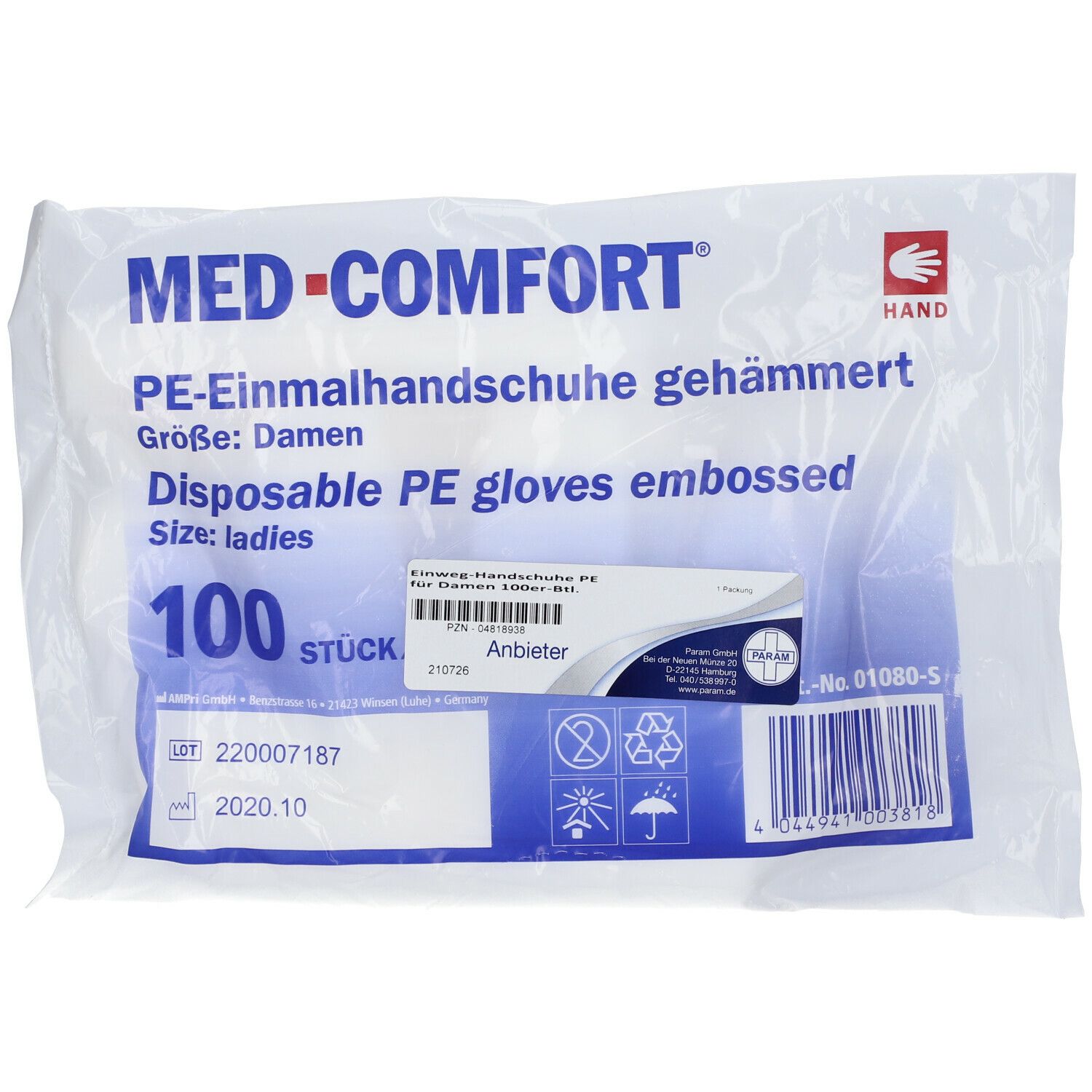 PARAM Einmal PE Handschuhe Damen