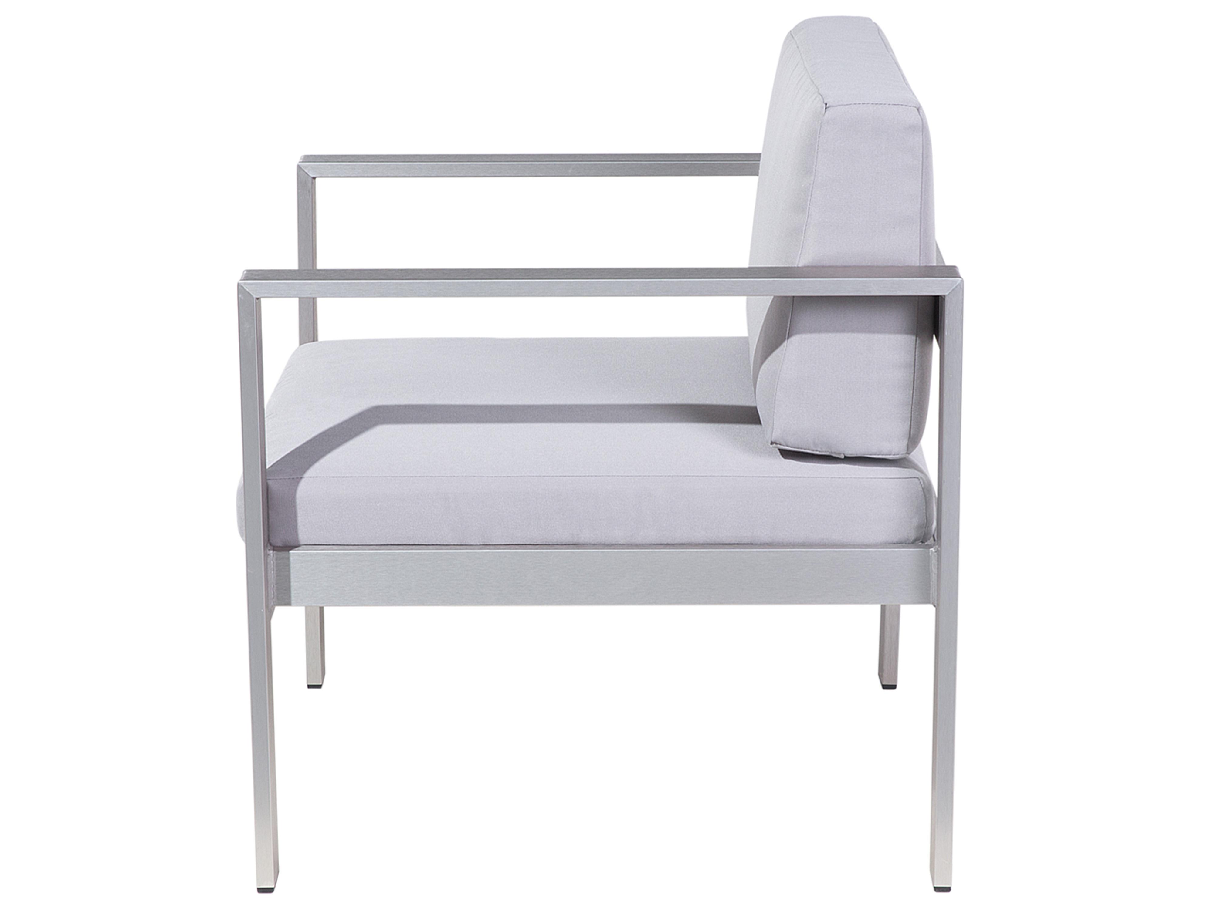 Loungeset met tafel 4-zits SALERNO Metaal Lichtgrijs