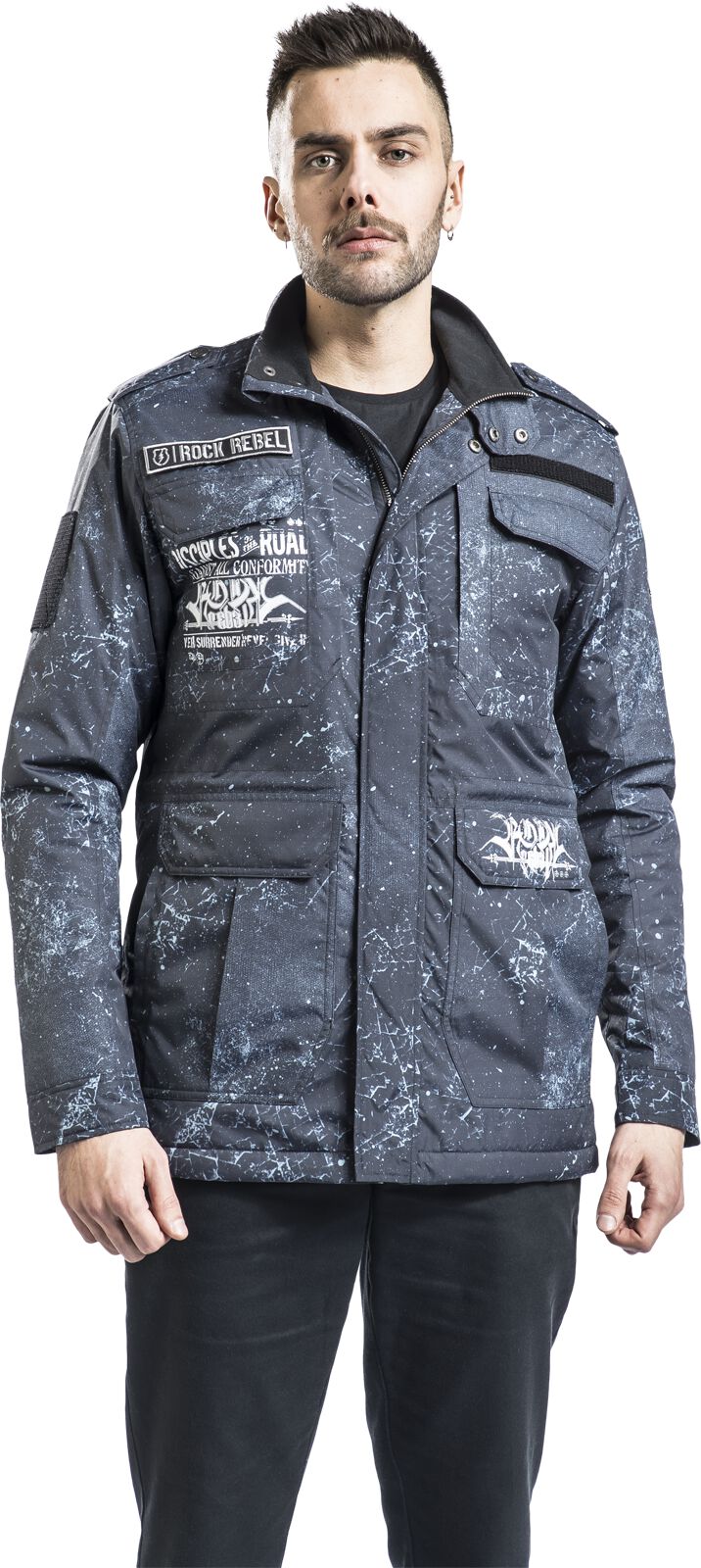 Veste Mi-Saison avec différents patchs | Rock Rebel by EMP Veste mi-saison