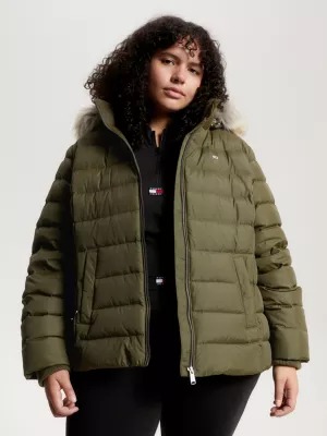 Jaqueta com capuz e acolchoamento em plumas Curve Essential