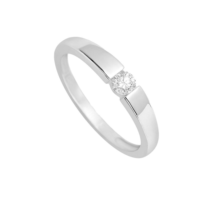 Bague Femme - Or 18 Carats - Diamant 0,14 Carats