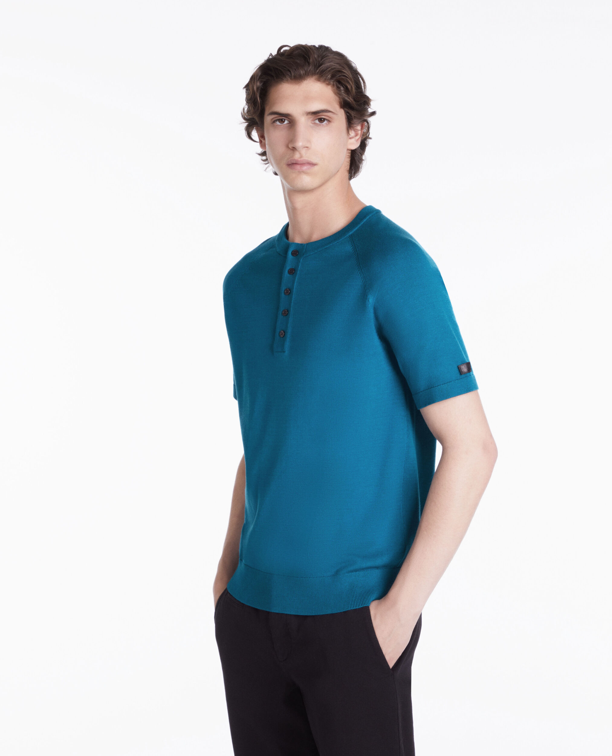 T-shirt bleu en maille