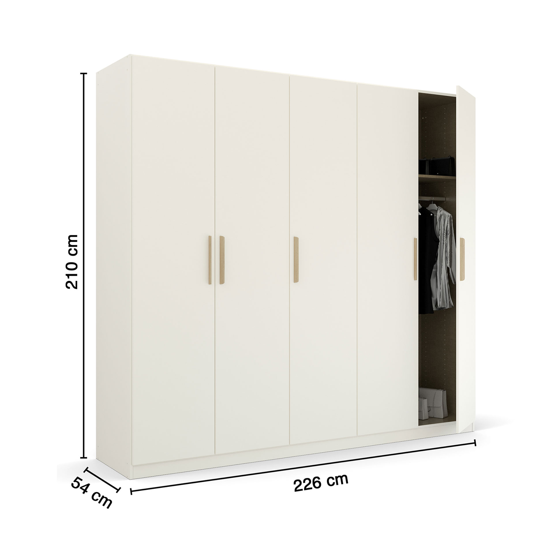 Drehtürenschrank - alpinweiß - 226 cm