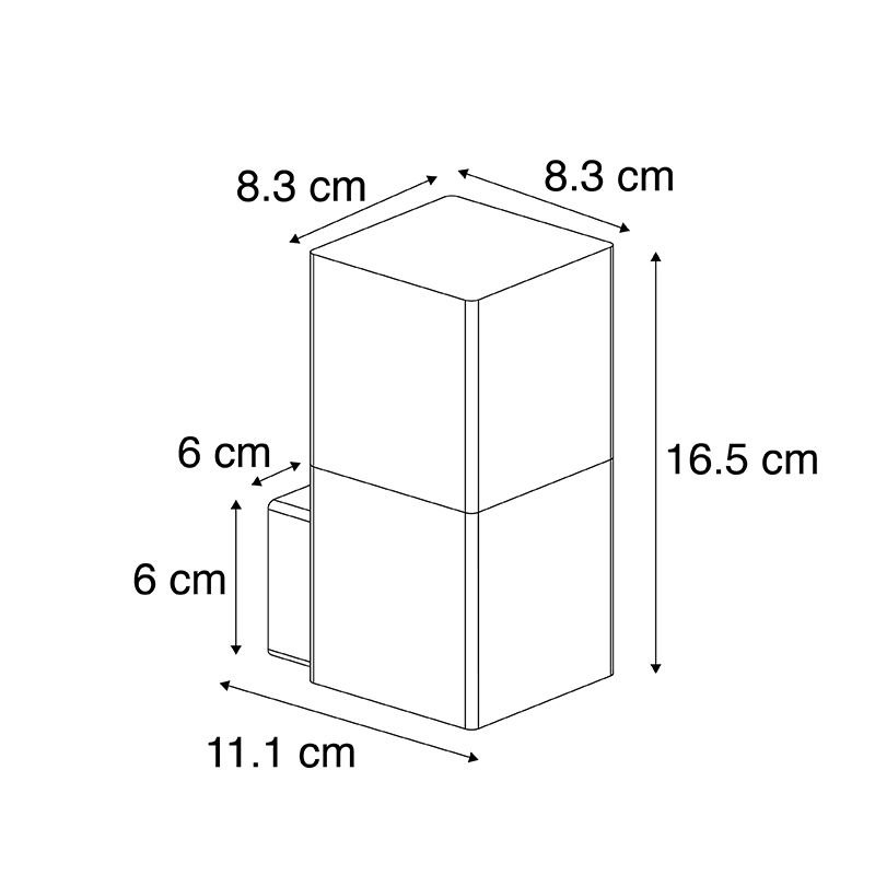 Buitenwandlamp zwart met opaal witte kap IP44 - Denmark