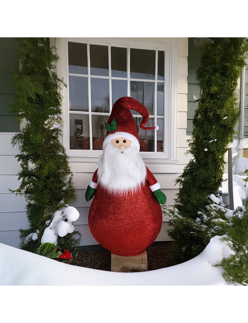 Santa Claus with Foldable Body and LED Lights - height 120cm