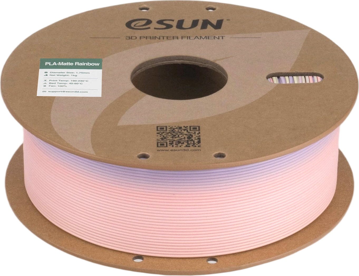 eSUN  PLA-Matte Rainbow B, 1,75 mm / 1000 g    Kostengünstiges Filament für Modelle mit matter Oberfläche