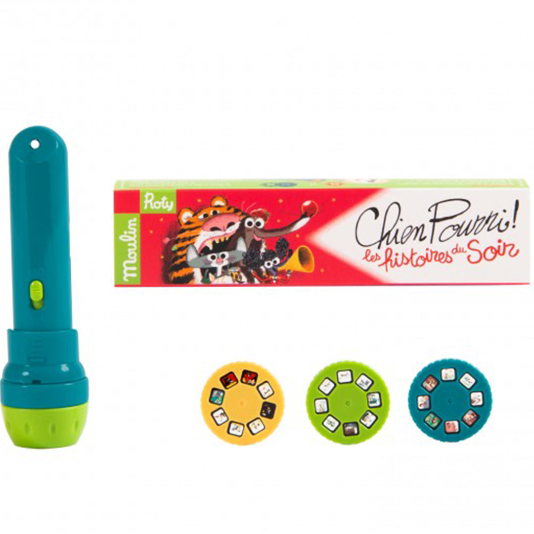 Moulin roty projector bedtijdverhalen stinkhond - blauw