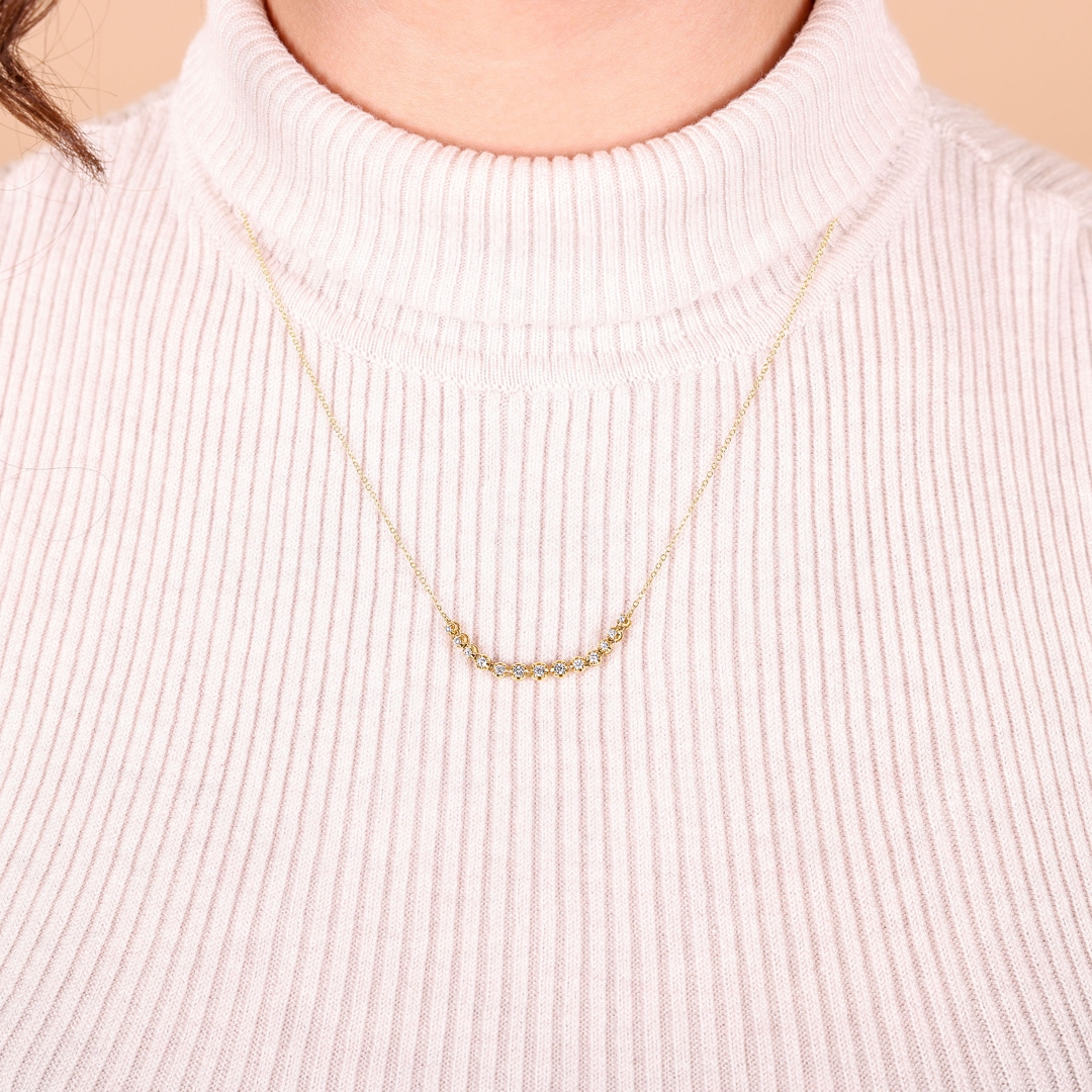 0.25 Karat Diamantencollier 750/18 K Gelbgold