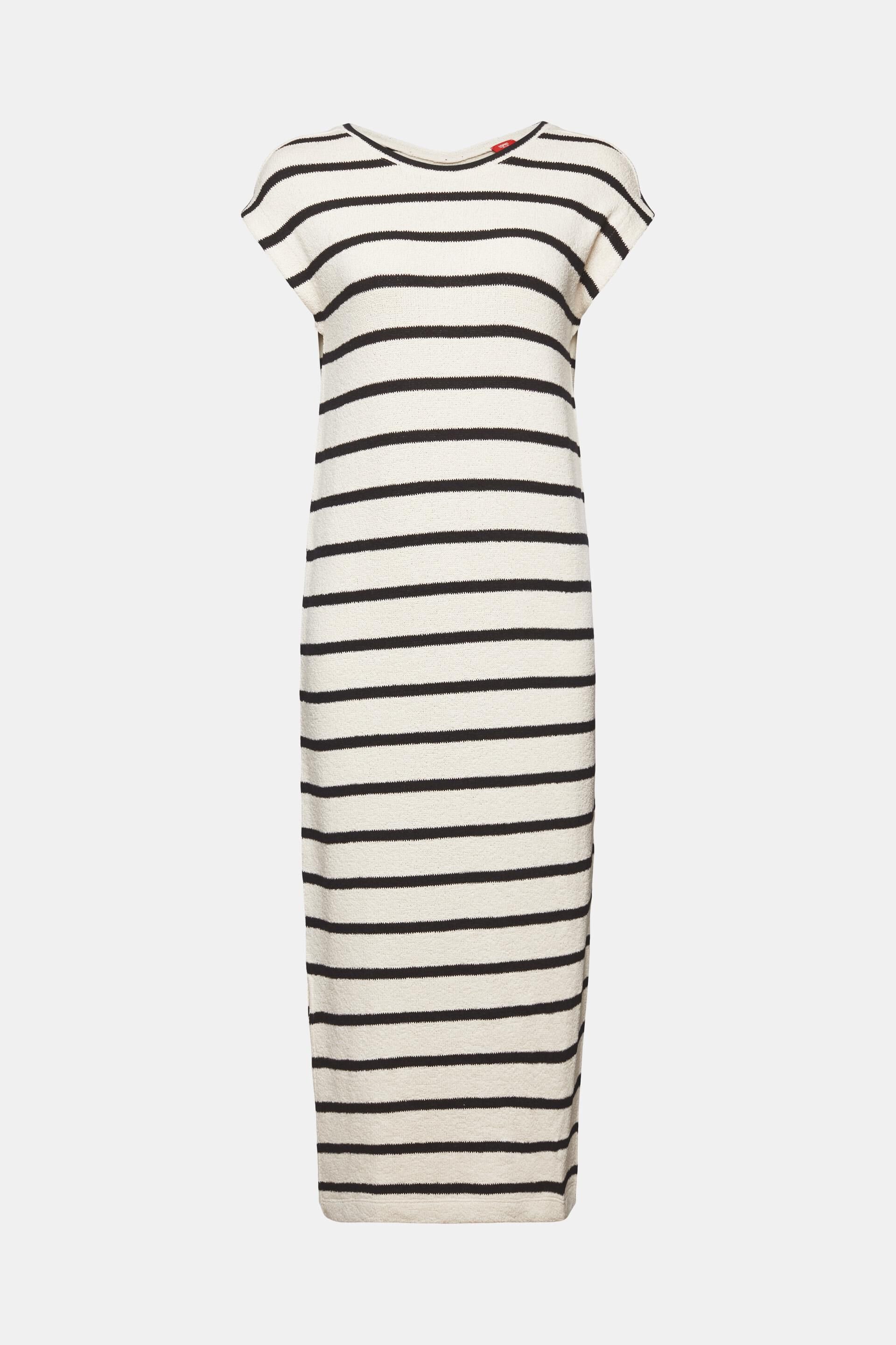 Robe rayée de longueur midi en maille de coton