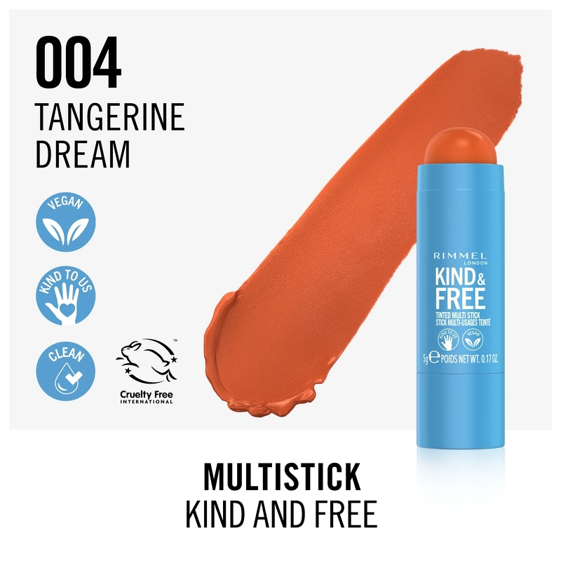 RIMMEL Kind & Free Multi Stick 5 gr. - 004 Tangerine Dream