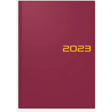 BRUNNEN Tageskalender Buchkalender A5, bordeaux, 2023