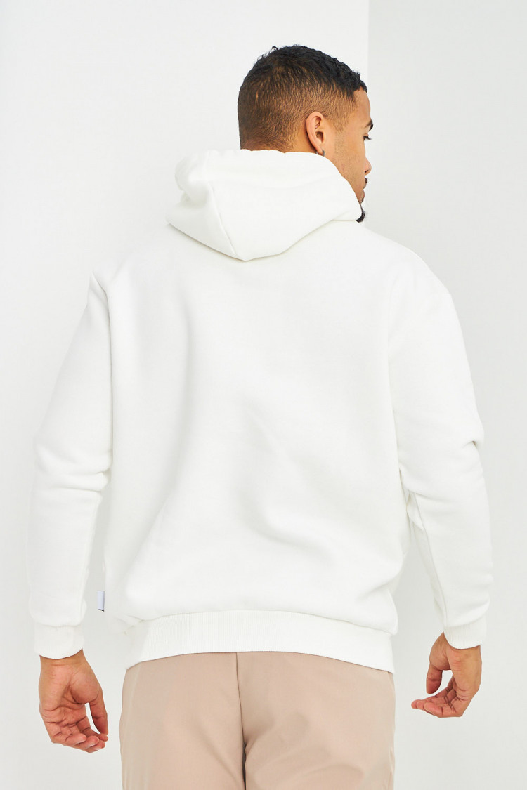 Sweat blanc à capuche Brentiny