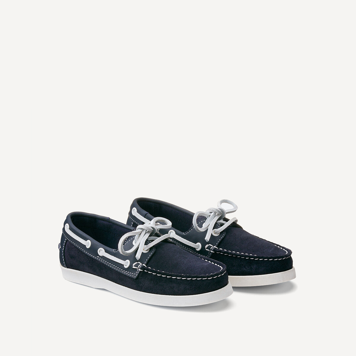 COLEÇÃO LA REDOUTE<br>Sapatos náuticos de couro com cadarço