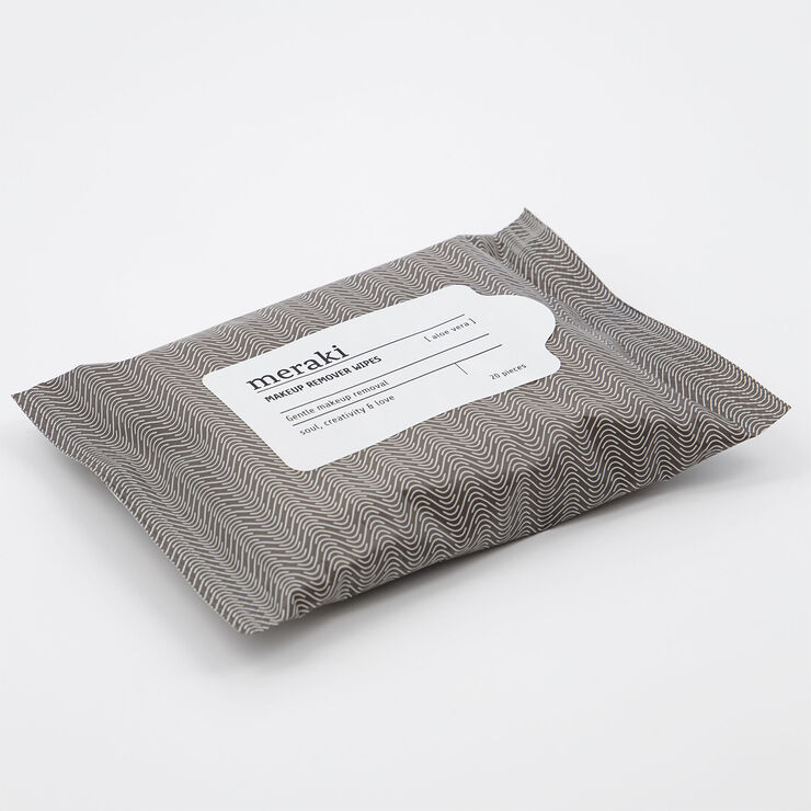 Meraki Makeup remover wipes, Aloe vera, Varm grå/Hvid