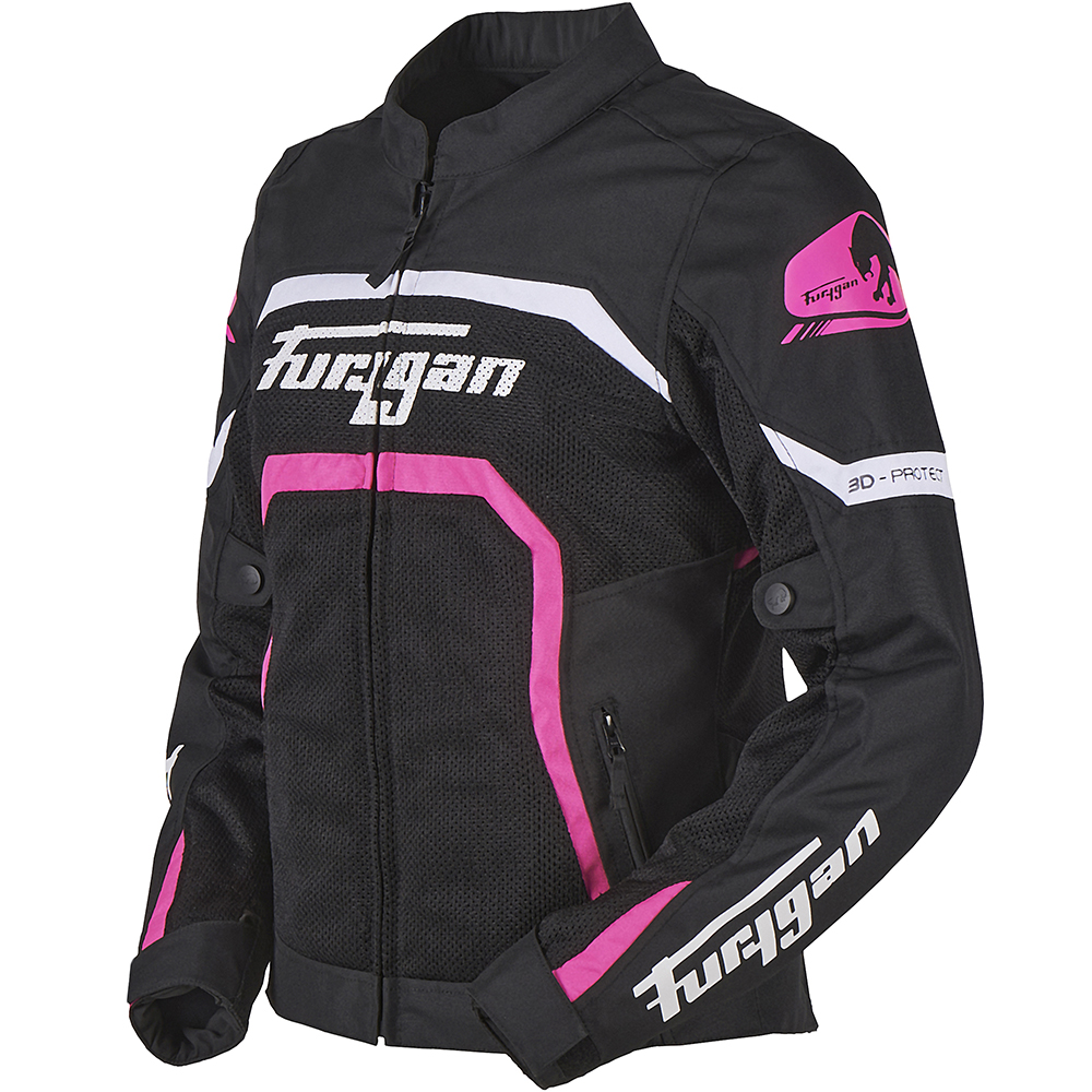 Furygan - Blouson femme Mystic Evo Vented Noir / Blanc / Rose