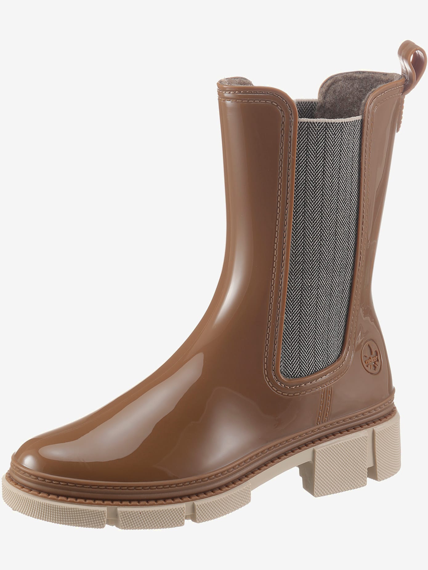 Bottes en caoutchouc à enfiler, empiècements extensibles et rabat