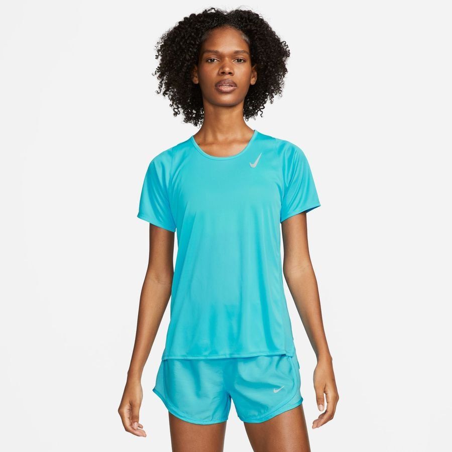 Nike T-shirt Running Dri-FIT Race - Bleu/Argenté Femme