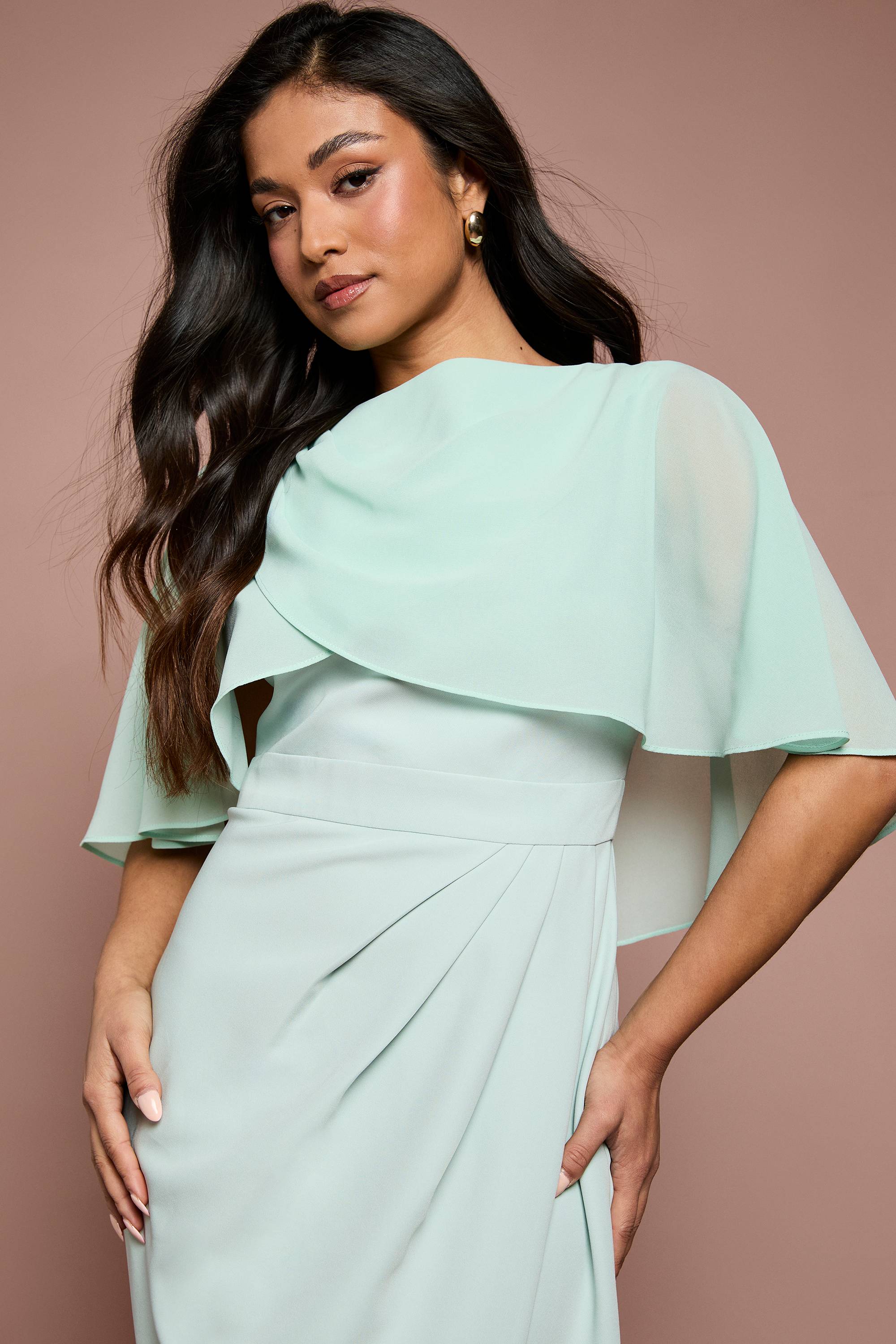 Coast Robe Midi À Cape En Mousseline Petite