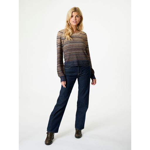Neo Noir Dito Chevron Knit Striktrøje, Navy, 36