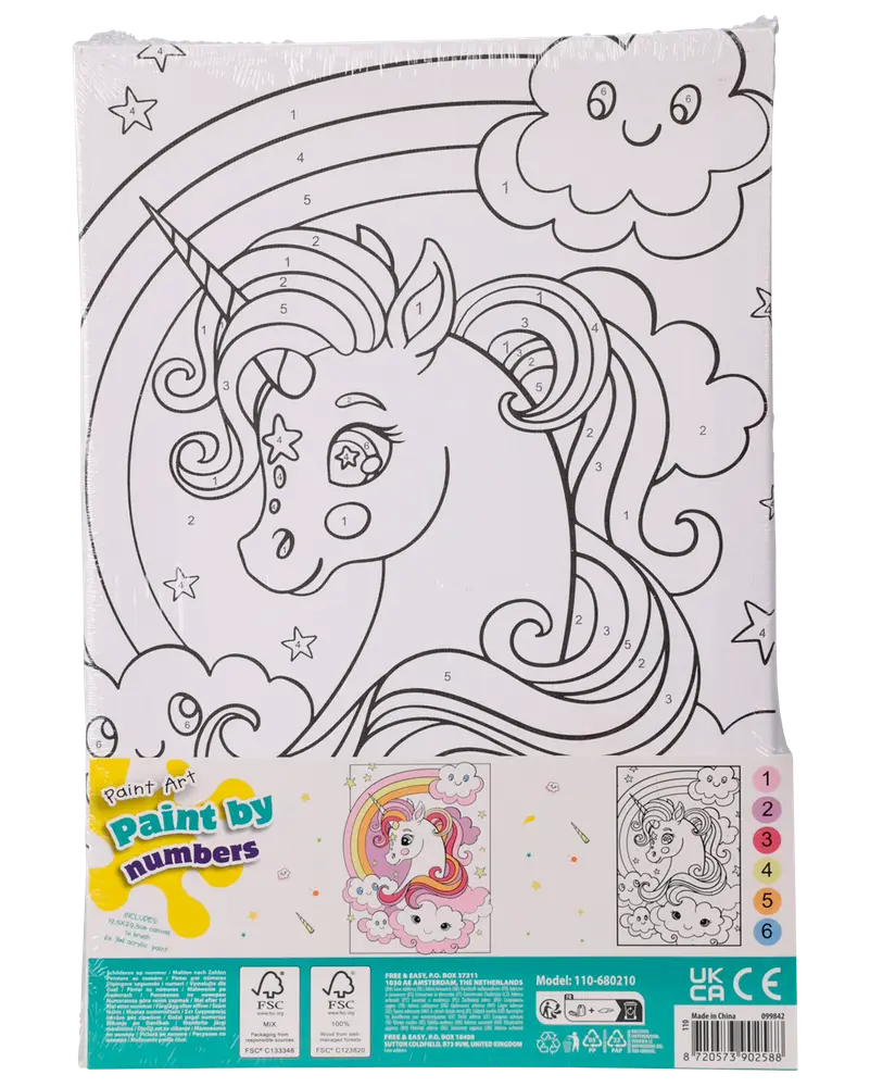 Paint by numbers canvas