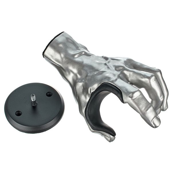 Guitar Grip Silver Metallic Male Hand left