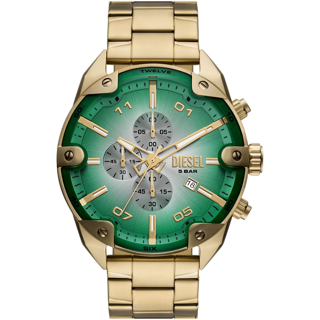 Diesel Spiked Chronograph Goldig / Grün