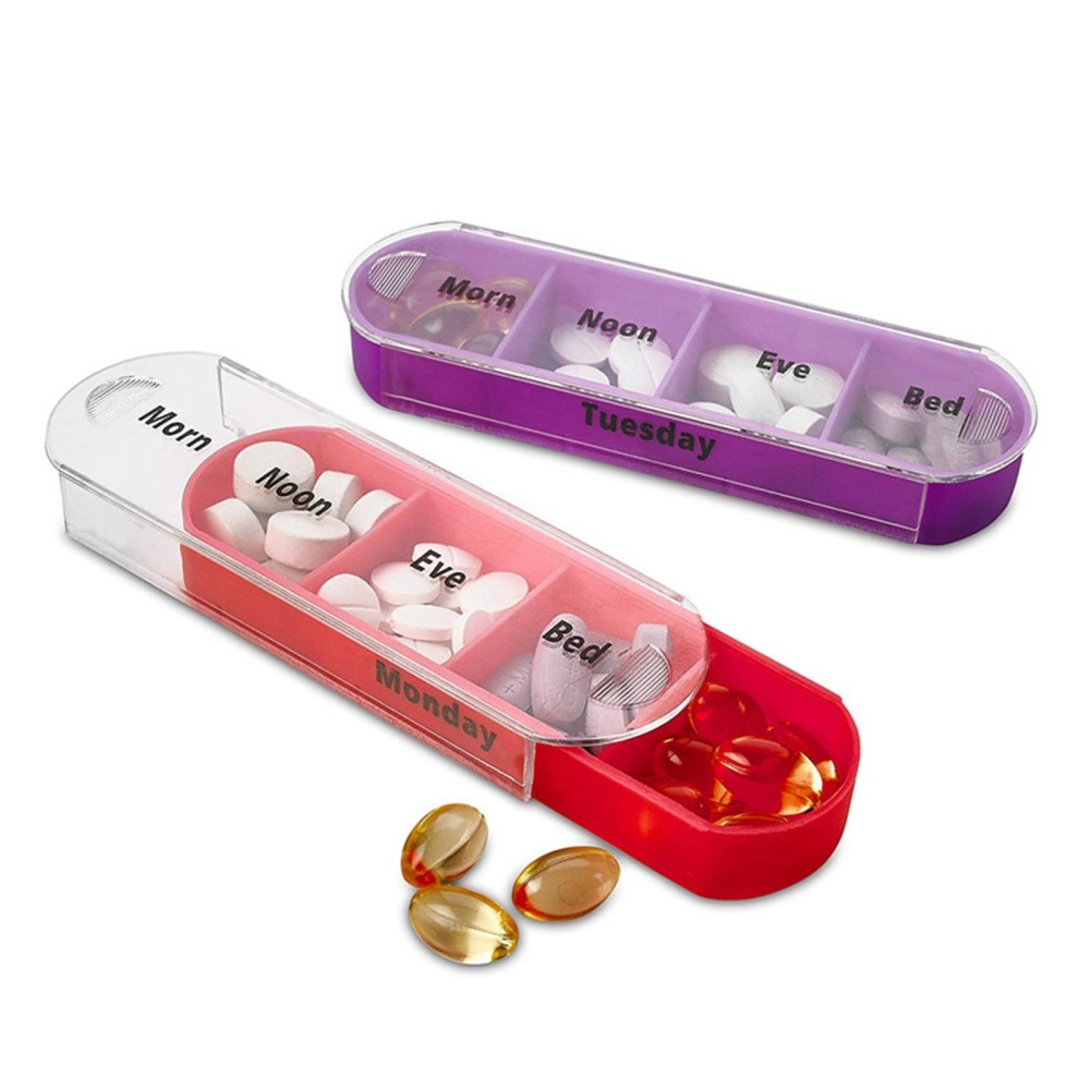 (8-tlg. Set) Medikamenten Dosierer 7 Tage Dosett Tablettenbox Supplements Pillendosen   Aufbewahrungsschublade - Bunt