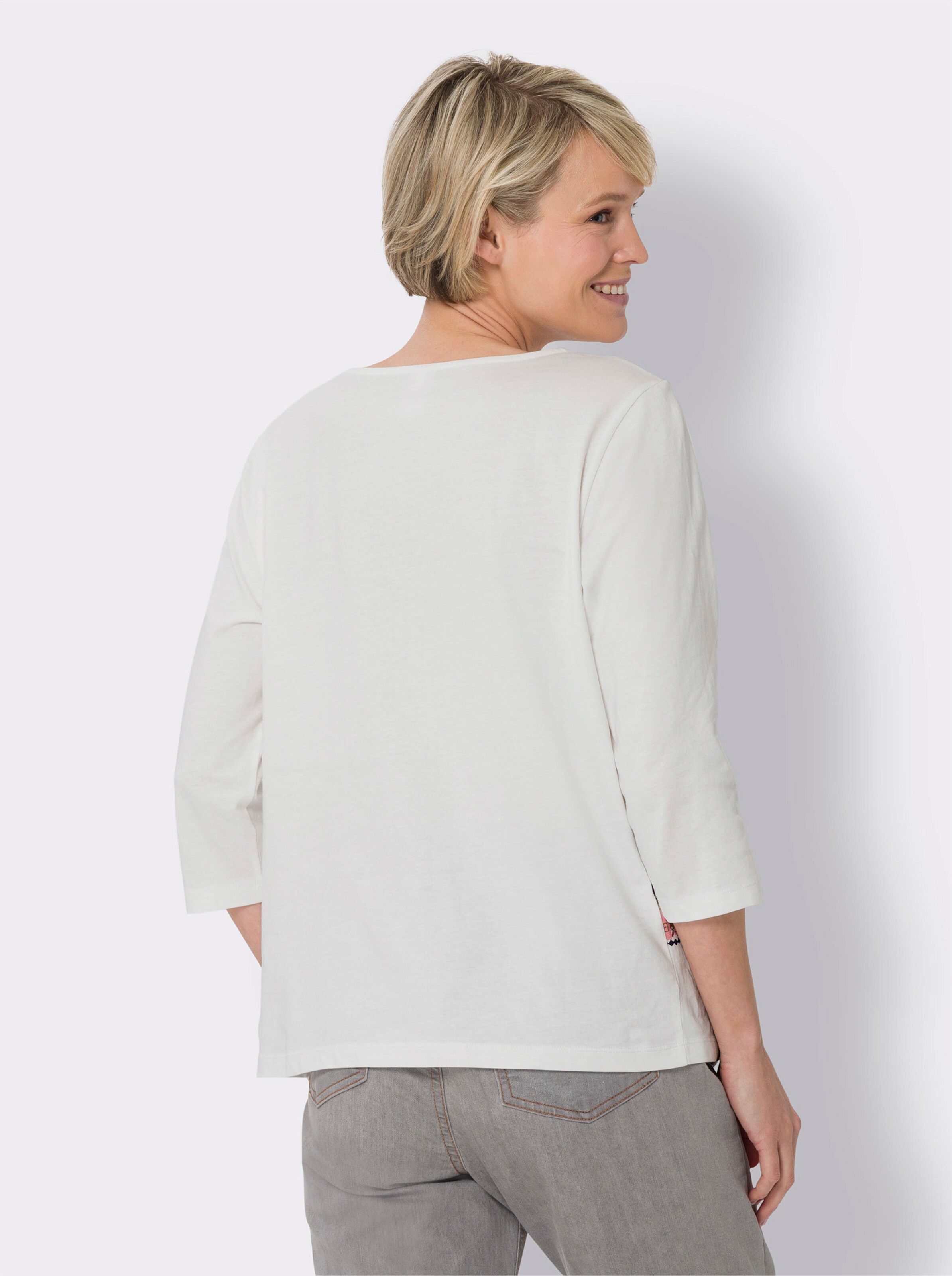 34-Arm-Shirt mit Ethno-Druck