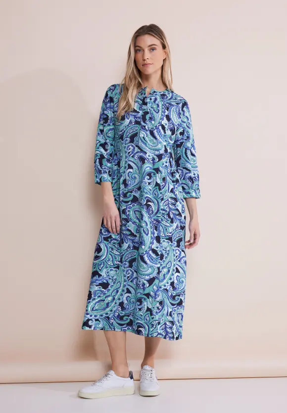 Print Midikleid - intense aqua